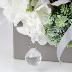 BUKIET w szarej KOPERCIE na prezent MIX kwiatów z diamencikami, BO-70